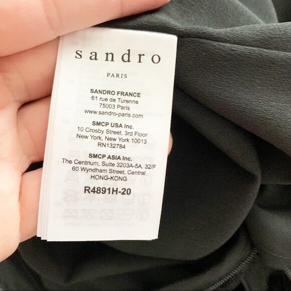 Sandro Paris Luminary Mini Dress 2 Black NWT - Picture 8 of 12